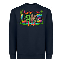 Navy living on lake time Heavyweight Sweatshirt - Zillion Design Studio