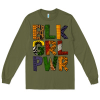 Army Green black girl power Long Sleeve Tee - BundleAndBundleShop