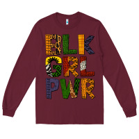 Burgundy black girl power Long Sleeve Tee - BundleAndBundleShop