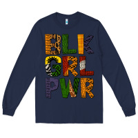 Navy black girl power Long Sleeve Tee - BundleAndBundleShop