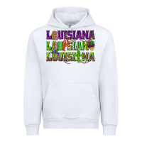 White Louisiana Mardi Gras Urban Hoodie - NancyCooperArtShop