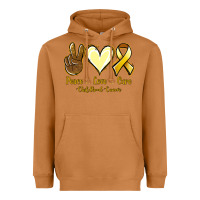 Meerkat Peace love cure Bone Cancer Heavyweight Hoodie - NancyCooperArtShop