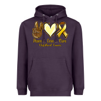Plum Peace love cure Bone Cancer Heavyweight Hoodie - NancyCooperArtShop