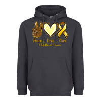 Peace Love Cure Bone Cancer Heavyweight Hoodie | Teevron