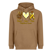 Toasted Coconut Peace love cure Bone Cancer Heavyweight Hoodie - NancyCooperArtShop