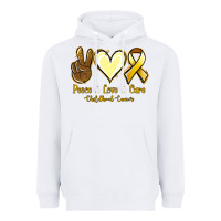 White Peace love cure Bone Cancer Heavyweight Hoodie - NancyCooperArtShop