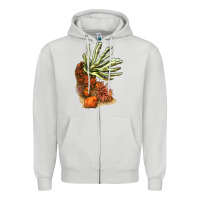Dove Grey Coral Reef Zipper Hoodie - LillyAllenDesigns