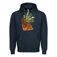 Navy Coral Reef Zipper Hoodie - LillyAllenDesigns