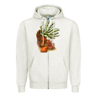 Oatmeal Heather Coral Reef Zipper Hoodie - LillyAllenDesigns