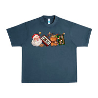 Midnight Navy coffee cup santa cassette cookie Urban Heavy Tee - FaDigitalArtStudio