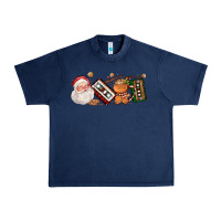 Navy coffee cup santa cassette cookie Urban Heavy Tee - FaDigitalArtStudio