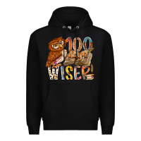 Black 100 days wiser Premium Hoodie - RacoonDesign