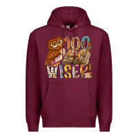 Burgundy 100 days wiser Premium Hoodie - RacoonDesign