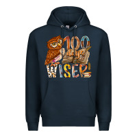 Navy 100 days wiser Premium Hoodie - RacoonDesign