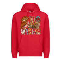 Red 100 days wiser Premium Hoodie - RacoonDesign