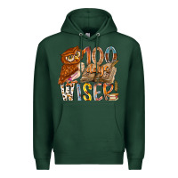 Sports Green 100 days wiser Premium Hoodie - RacoonDesign