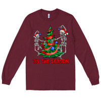 Burgundy tis the season Long Sleeve Tee - AdoDesignShop