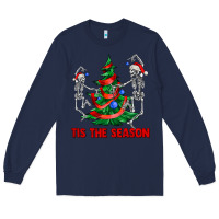 Navy tis the season Long Sleeve Tee - AdoDesignShop