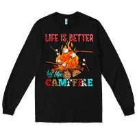 Black life is better by the campfire with marshmallows Long Sleeve Tee - AdoDesignShop