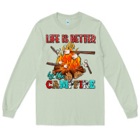 Matcha life is better by the campfire with marshmallows Long Sleeve Tee - AdoDesignShop