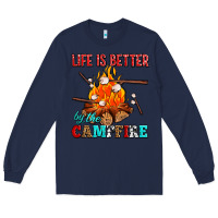 Navy life is better by the campfire with marshmallows Long Sleeve Tee - AdoDesignShop