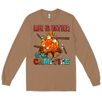 Toasted Coconut life is better by the campfire with marshmallows Long Sleeve Tee - AdoDesignShop