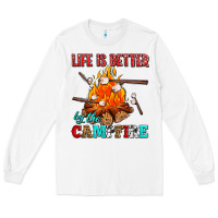 White life is better by the campfire with marshmallows Long Sleeve Tee - AdoDesignShop