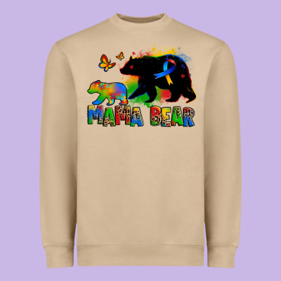 Mama Bear Autism Heavyweight Sweatshirt Designed By Zillion Design Studio