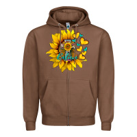 Chestnut western sunflower  cross believe Zipper Hoodie - BarkalooDesign