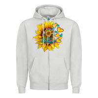 Dove Grey western sunflower  cross believe Zipper Hoodie - BarkalooDesign