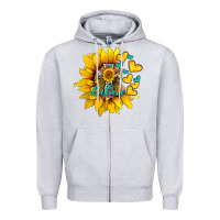 Heather Grey western sunflower  cross believe Zipper Hoodie - BarkalooDesign