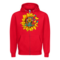 Western Sunflower  Cross Believe Zipper Hoodie | Teevron