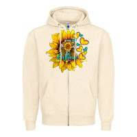 Sandshell western sunflower  cross believe Zipper Hoodie - BarkalooDesign
