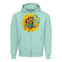 Seafoam western sunflower  cross believe Zipper Hoodie - BarkalooDesign