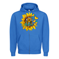True Royal western sunflower  cross believe Zipper Hoodie - BarkalooDesign