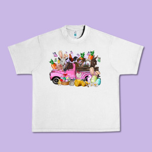 Easter Day Farm Animals Truck Urban Heavy Tee Designed By Racoondesign
