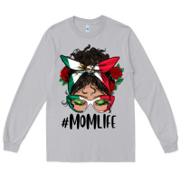 Moon Dust mexican mom life messy bun mama Long Sleeve Tee - BundleAndBundleShop