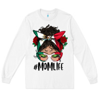 White mexican mom life messy bun mama Long Sleeve Tee - BundleAndBundleShop