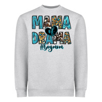 Heather Grey mama of drama boy mom Heavyweight Sweatshirt - Zillion Design Studio