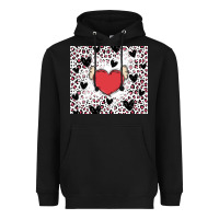 Black valentine's day hearts Heavyweight Hoodie - MaliasSmallBusiness