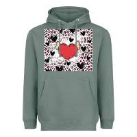Sage valentine's day hearts Heavyweight Hoodie - MaliasSmallBusiness