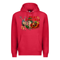 Cardinal Merry Christmas Deer Premium Hoodie - LillyAllenDesigns