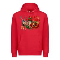 Red Merry Christmas Deer Premium Hoodie - LillyAllenDesigns