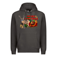 Smoke Merry Christmas Deer Premium Hoodie - LillyAllenDesigns