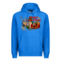 True Royal Merry Christmas Deer Premium Hoodie - LillyAllenDesigns