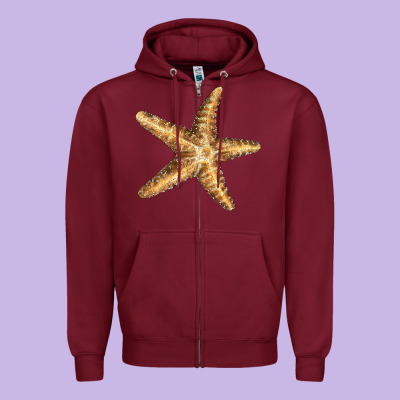 Starfish Zipper Hoodie Designed By Lillyallendesigns