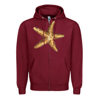 Burgundy Starfish Zipper Hoodie - LillyAllenDesigns