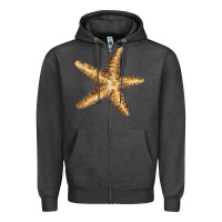 Charcoal Heather Starfish Zipper Hoodie - LillyAllenDesigns