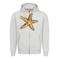 Dove Grey Starfish Zipper Hoodie - LillyAllenDesigns