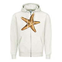 Oatmeal Heather Starfish Zipper Hoodie - LillyAllenDesigns